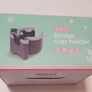 Love Stroller Cup Holder - Black and Light Gray